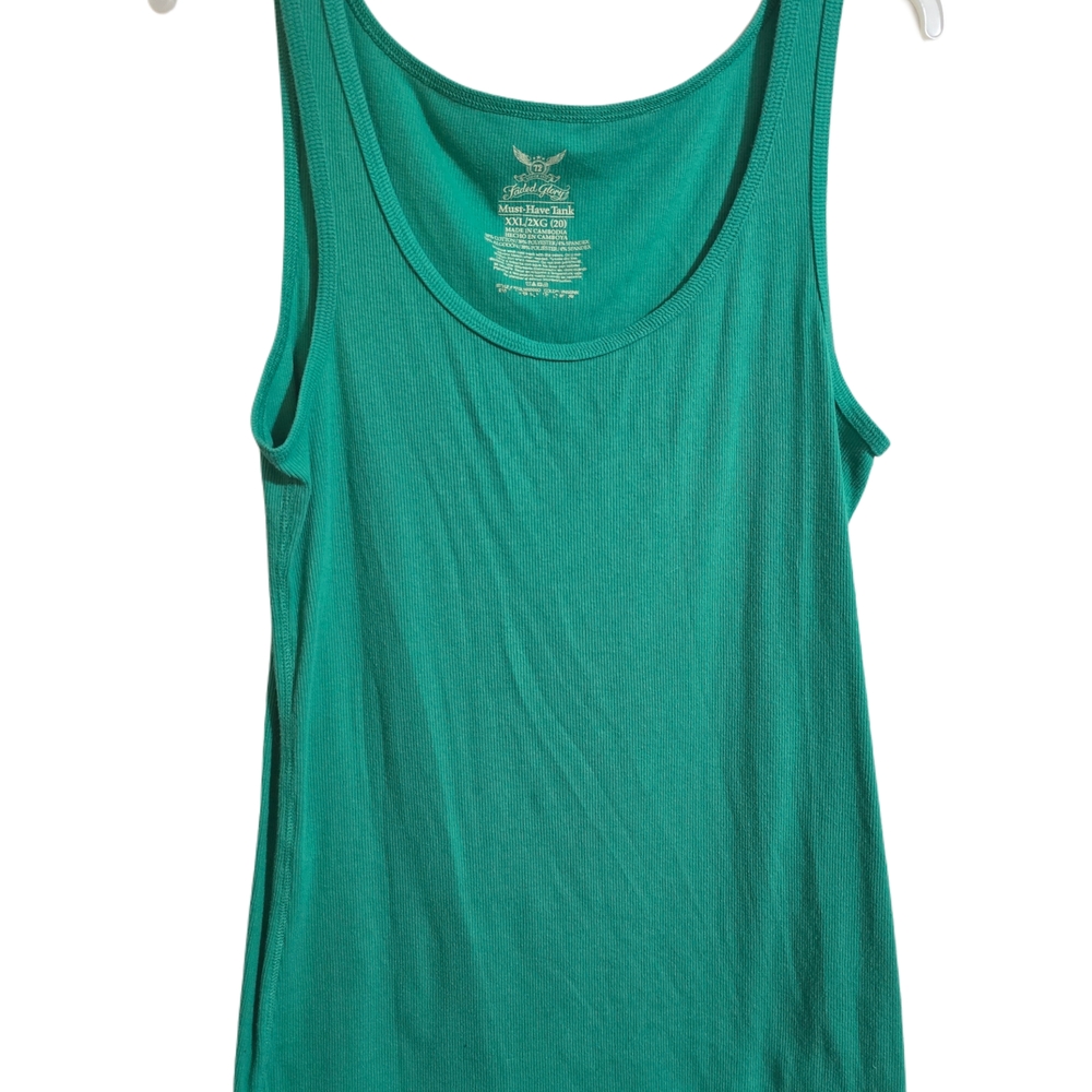 Faded Glory Green Tank Top